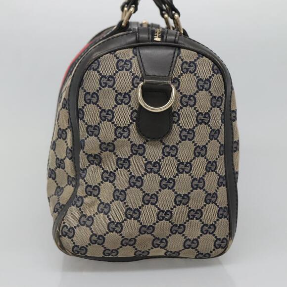 GUCCI GG Canvas Sherry Line Hand Bag Pvc Navy Gold - Picture 5 of 16